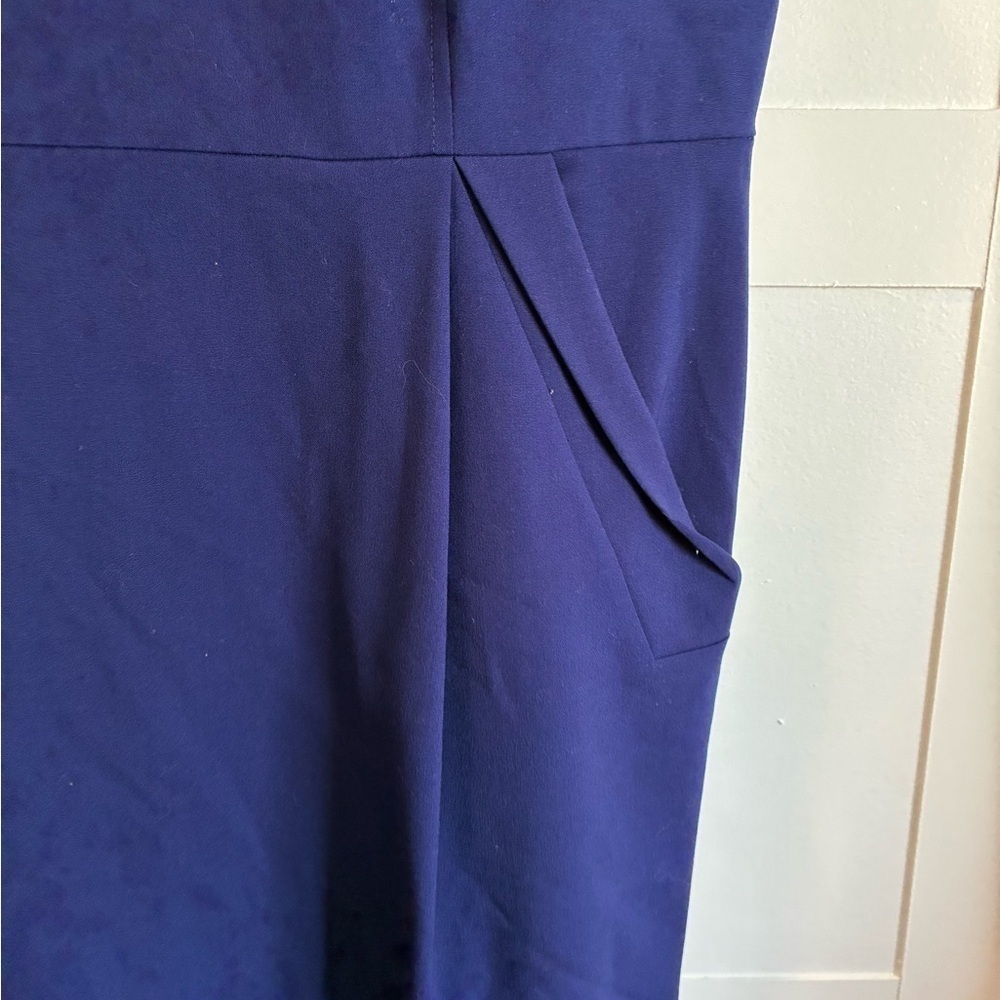 Lafayette 148 New York royal purple cap sleeve sheath pencil dress size 16 - Picture 2 of 6